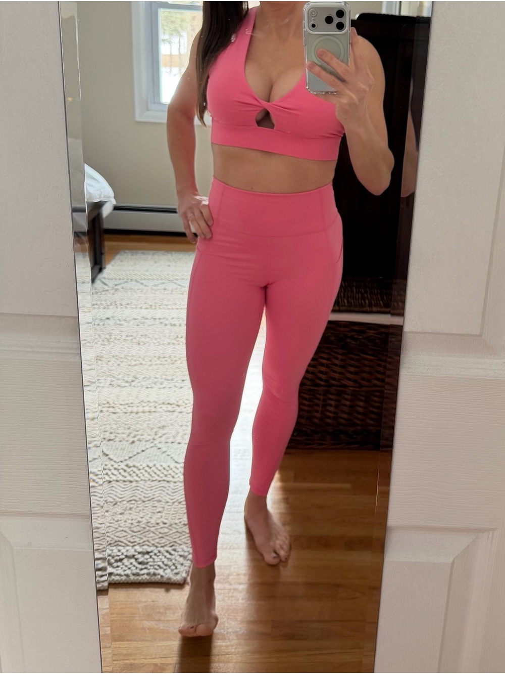 Fabletics High-Waisted Legging (size S) and Medium Impact Sports Bra (size M)